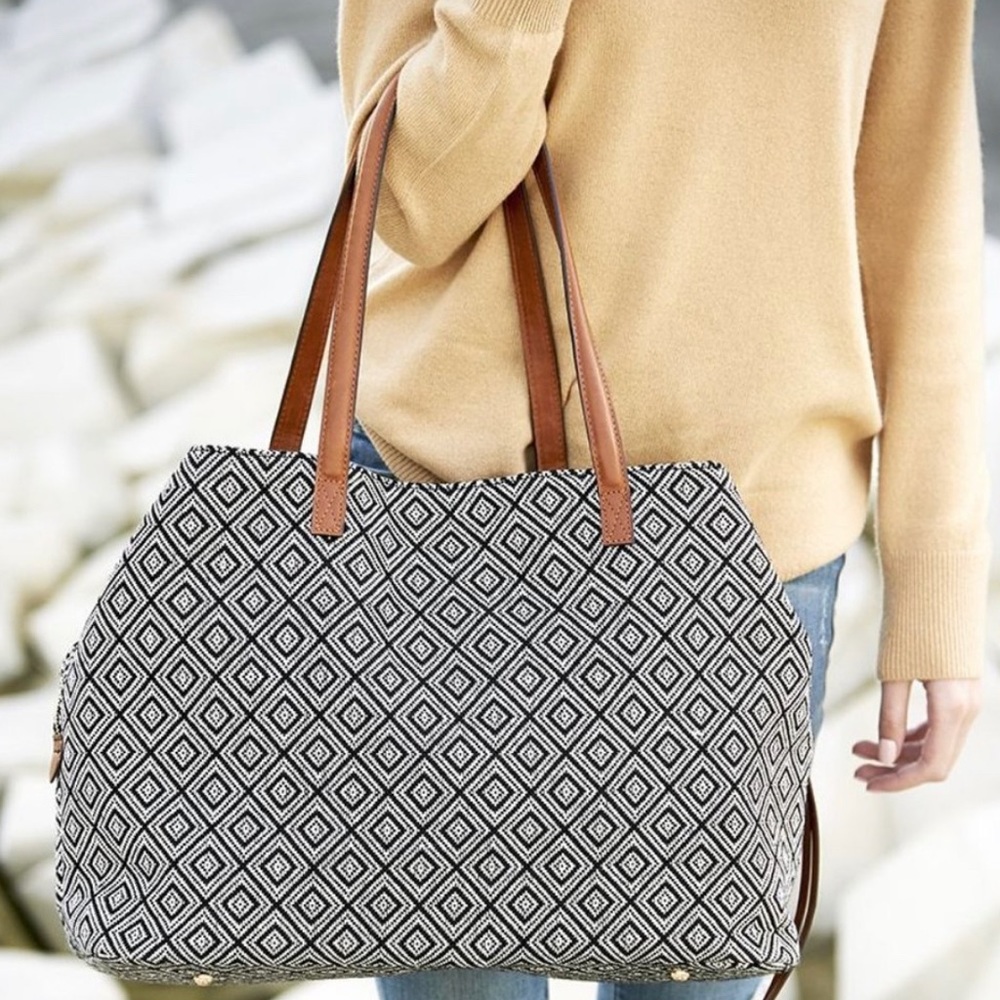 Sole Society Millie Tote, Black and White